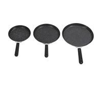 CHICIRIS 3 Piece Frying Pan Set, Black Aluminum Nonstick Cookware Portable Lightweight Pan with Heat Conductive Coating, for Egg Pizza Lasagna Cooking