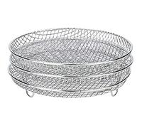 CHICIRIS 3 Stackable Air Fryer Racks, Stainless Steel Dehydrator Stand for 4.2Qt to 6.8Qt Air Fryers, with Removable Trays for Drying Fruits and Meat