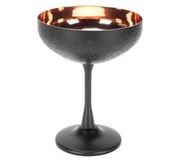 CHICIRIS 304 Stainless Steel Cocktail Glass, Lightweight Elegant Unbreakable Wine Cup with Long Stem Wide Mouth Design, for Cocktails Desserts Bar Party Home Gathering (Engraved Black)