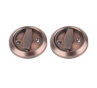 CHICIRIS 304 Stainless Steel DoubleSided Lock Beautiful Curve for Bathroom Access Door Red Bronze (with Lock) Suitable for All Kinds of Wooden Doors 2 Ring Handle 1 Body (Red Bronze (with))