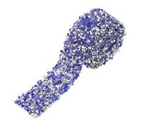 CHICIRIS 30mm Ribbon Mesh Wrap Roll for Wedding Birthday Decor, Glittering Crystal Rhinestone Ribbon, Versatile and Safe Material, Adhesive Backing, Suitable for Special Events, 1yard (Dark Blue)