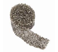 CHICIRIS 30mm Ribbon Mesh Wrap Roll for Wedding Birthday Decor, Glittering Crystal Rhinestone Ribbon, Versatile and Safe Material, Adhesive Backing, Suitable for Special Events, 1yard (Transparent