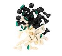 CHICIRIS 32 Plastic Chess Pieces Set Complete Chessmen Set with Felted Bases 64mm or 75mm King Smooth Grip Quiet Play for Home School Club Tournament Players (Medium king height 64mm)