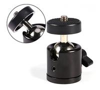 CHICIRIS 360° Rotatable Ball Head Mount, Tripod Ballhead Stand Bracket, Smooth Movement Ball Head, Black Aluminum Alloy 1/4'' Screw Ballhead for Travel Photography