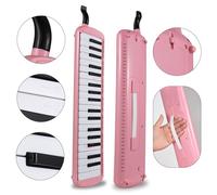 CHICIRIS 37 Keys Melodica Instrument, Professional Melodica Musical Instrument with 2 Soft Blow Pipe 2 Blowing, Carrying Bag for Beginners Adults (Pink)