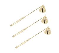 CHICIRIS 3pcs Golden Iron Plating Candle Snuffer Durable Wick Extinguisher for Home Use 9.4inch