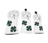 CHICIRIS 3PCS Golf Club Head Covers Set PU Leather with Soft Plush Lining for Drivers Fairway Woods Hybrids Putters