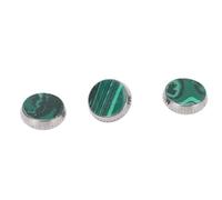 CHICIRIS 3Pcs Trumpet Valve Finger Buttons, Universal Fit Metal Replacement Caps for Trumpet Repair, with Embedded Green Color for Enhanced Appearance and Key Accuracy (C309 Chrome)