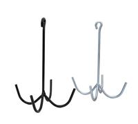 CHICIRIS 4 Prong Tack Hooks Set of 2 Heavy Duty Organizer for Horse Tack Cleaning in Stables and Barns Metal