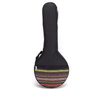CHICIRIS 4 String Banjo Bag, Ethnic Style Cotton Gig Bag with Adjustable Straps 44cm to 77cm, Comfortable Inner Lining for Small Banjo