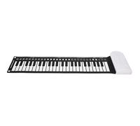 CHICIRIS 49 Keys Keyboard Piano, Portable Folding Electric Piano with Rechargeable Function for Kids Adults Beginners - Black and White Mini Music Instrument