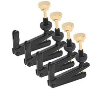 CHICIRIS 4Pcs Violin Fine Tuners, Professional Metal String Tuner Replacement for 3/4 4/ Cello, with High Gloss Surface and Smooth Screws (Black)