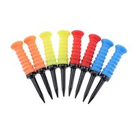 CHICIRIS 5 Pcs Ball Nail Tee, Elastic Rubber Sleeve, Consistent Height Golf Training Aids for Every Golfer (Yellow + red + blue + orange + rose)