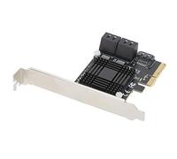 CHICIRIS 5 Ports Expansion Card with JMB585 Chip, High-Speed PCI-E Module for PC Builds, 12 X 8cm Design