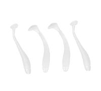 CHICIRIS 50 Pcs 5cm Fishing Lures, Fishing Baits Soft Plastic Lures T Tail Grub Worm Baits for Fish Tackle Accessory (Pearl White