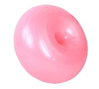 CHICIRIS 50cm PVC Inflatable Doughnut Yoga Ball, Anti Slip Grip Lines for Stability, with Foot Pump, Improves Core Strength Balance Coordination, for Classroom Home Exercise