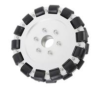 CHICIRIS 6 Inch Aluminum Alloy Omni Wheel, 152mm Omnidirectional Robot Wheels with 28 Rubber Rollers for Robot Projects