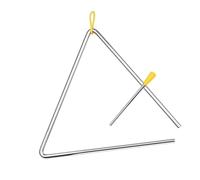 CHICIRIS 6 Inch Steel Triangle Bell with, Musical Percussion Instrument for Kids Rhythm Learning, Hand-Eye Coordination Development, Includes Mallet and Holder (10-inch)
