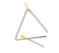 CHICIRIS 6 Inch Steel Triangle Bell with, Musical Percussion Instrument for Kids Rhythm Learning, Hand-Eye Coordination Development, Includes Mallet and Holder (6-inch)