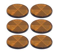 CHICIRIS 6pcs Round Reflectors, Self Adhesive Safety Reflectors with Weatherproof Plastic, for Mailboxes Driveway Tunnels Post Cars Trailer (Yellow)