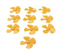 CHICIRIS 80mm 4 Blades Propeller Durable High Thrust Rotation for Toy Model Accessories with 2mm Hole, 10Pcs Plastic Propeller for Remote Control Car Model (Yellow)