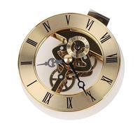 CHICIRIS 86mm Metal Quartz Clock Insert, Black Roman Numerals Clear Plastic Lens, with Gasket for Secure Hold, for Watch Makers Craft Replacement
