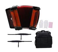 CHICIRIS Accordion, 69 Keys 96 Bass Buttons Chromatic Scale Instrument Reeds, F B E Tuning, for Beginner Professional Player Orange