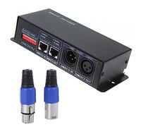 CHICIRIS Adjustable RGB Decoder, DMX LED Controller Stage Lighting for RGB 5050 LED, 3 Channel DJ Lighting with Common Anode Connection, 15 Modes, 31 Steps Speeds, Metal Material