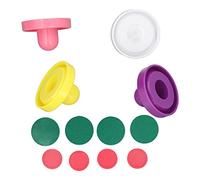 CHICIRIS Air Hockey Pushers 96mm Set with 64mm Pucks | ABS Plastic Pusher Pads, Compatible with Standard Tables, Smooth Green Slider, 12-Piece Kit, Durable Game Accessories