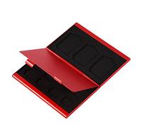 CHICIRIS Aluminum Storage Case for Memory and TF - Lightweight and Durable Protects Against Pinching and Damage Contains 8 TF, 4 SD Travels Black/Silver/Red and Photography (Red)