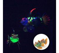 CHICIRIS Aquarium Simulation Frogfish for Fish Tank, Stunning Luminous Colorful Silicone, Enhances Landscape, 7.5cm, 1 Unit (Green Orange)