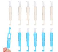 CHICIRIS Automatic Needle Threader Plastic Inserter Threading Tool, Set of 12 Threaders for Sewing Machine, Easy to Pass Through Needle, Blue and White Color