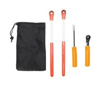 CHICIRIS Automatic Slack Adjuster Tool Set, 4 Piece Set with 7/16in and 9/16in Wrenches Fork Release Tool and 5/16in Ratchet Wrench, for Air Brake System Maintenance