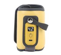 CHICIRIS Baby Milk Warmer, 5 Adjustable Temperature Settings Fast Heating Portable Bottle Warmer with LCD Display, for Travel (Yellow)