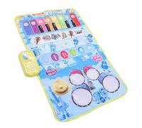 CHICIRIS Baby Music Mat, Piano and 2 of 1 5 Musical Instruments Sound Educational for Toddians (Blue)