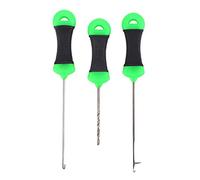 CHICIRIS Bait Needle Tool, 3pcs Stainless Steel Fishing Splicing Needle for Rigs, with Gated Latch Mechanism, for Sea Fishing and Mounting