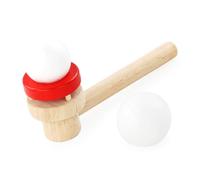 CHICIRIS Ball Blowing Toy, Wood Foam Ball Interactive Educational Game for Kids Children, with Floating Blow Pipe to Enhance Lung Capacity and Hand Eye Coordination