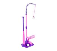 CHICIRIS Baseball Training Set with Tee Ball Stand for Kids | Plastic Material, Hanging Ball Pitcher for Indoor Outdoor Use, Easy Grip Spiral Bat Design