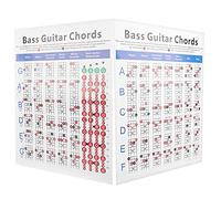 CHICIRIS Bass Guitar Chords Chart, Electric Reference Paper Exercise Tool with Notes for Major Minor Dominant Seventh Chords, for Beginners Teachers Songwriters