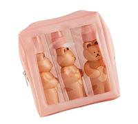 CHICIRIS Bear Travel Bottles Kit Cute Delicate Spray Bottles Set for Business Trips Lightweight PE Material 3pcs (2 Press Bottle 1 Spray Bottle One Size)