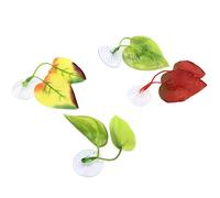 CHICIRIS Betta Fish Leaf Hammock Set of 4 Lightweight Double Design for Fish Tank Decoration and Resting Space, 2 Green, Yellow, Dark Red