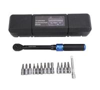 CHICIRIS Bike Torsion Wrench, 15 Piece Reversible Ratchet Wrench Set 2-24 Nm Adjustable Torque Tool Kit with Ergonomic Design for Bikes Motorcycles