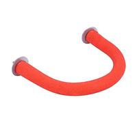 CHICIRIS Bird Perch Stand, Quartz Sand and Wood Material, Beak Grinding Toy, Ideal for Small Birds Play and Exercise, Fits Most Bird Cages (Red)