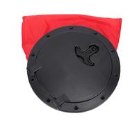 CHICIRIS Black ABS Round Deck Cover, with Red Waterproofing Bag for Kayak Boat Fishing Rigging (8 Inch)