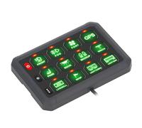 CHICIRIS Bluetooth 12 Gang Switch Panel RGB Adjustable Brightness for Cars and Trucks with 100A Breaker DC 12-24V