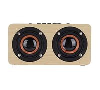 CHICIRIS Bluetooth Speaker, Retro Wooden Speaker with Loud Sound and Heavy Bass for Home Use and Tablet (Bamboo wood grain color)