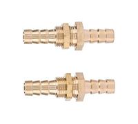 CHICIRIS Brass Pipe Fitting Durable Bulkhead Connector Adapter for CNC Machining, 2 Pcs Brass Pipe Connector Fitting for Construction (10mm)