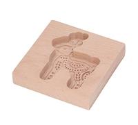 CHICIRIS Carved Wooden Cookie Mold for Gingerbread Biscuit Press Stamp Engraved Patterns Beech Wood 1 Unit (Deer)