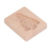 CHICIRIS Carved Wooden Cookie Mold for Gingerbread Biscuit Press Stamp Engraved Patterns Beech Wood 1 Unit (Xmas Tree)