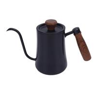 CHICIRIS CHICIRIS Coffee Kettle, 600ML Stainless Steel Hand Brew Pot with Scale and Narrow Long Spout, Wood Handle for Home Camping (Black) (Black)